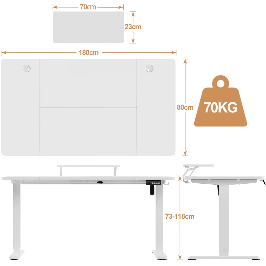 Bureau assis debout 180x80