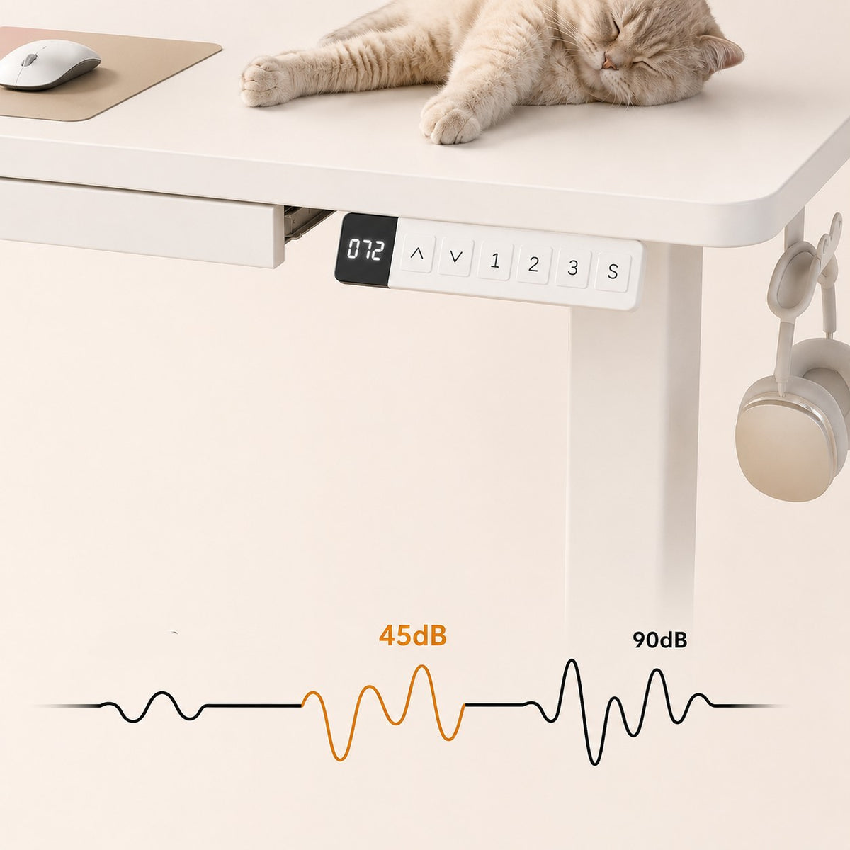 Bureau assis debout avec rangement
