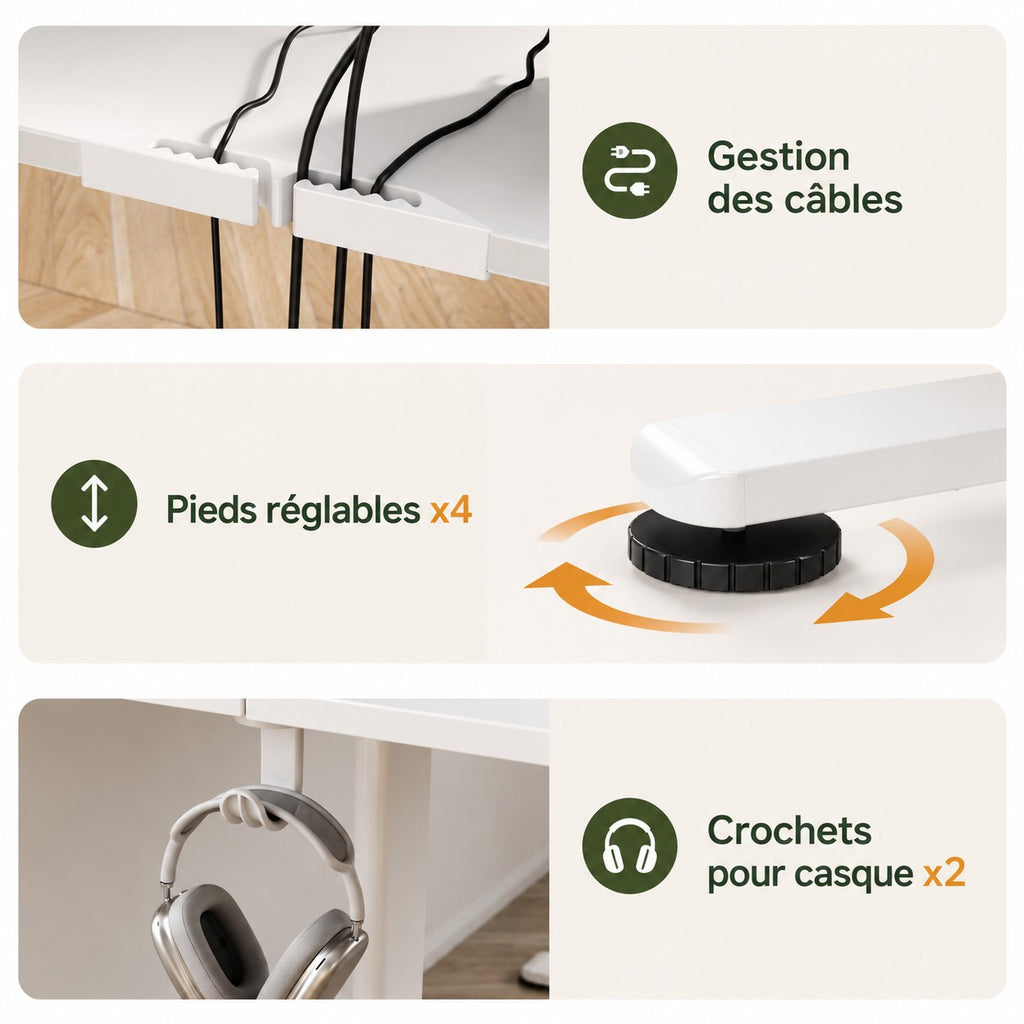 Bureau assis debout avec rangement