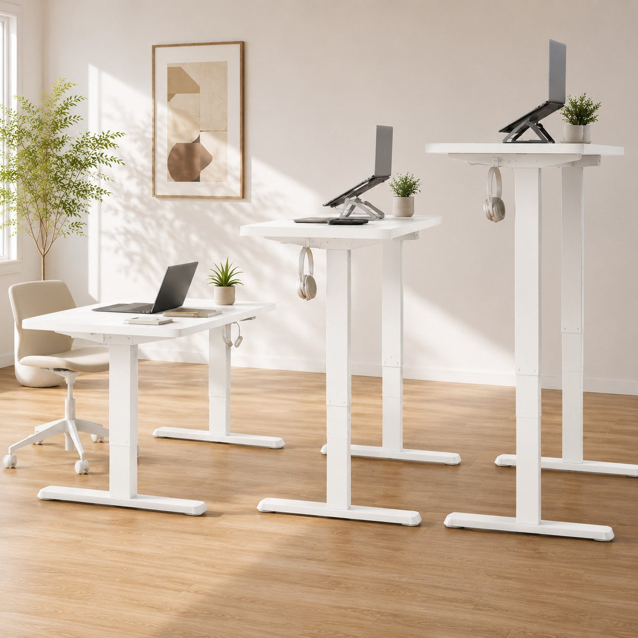 Bureau assis debout Blanc