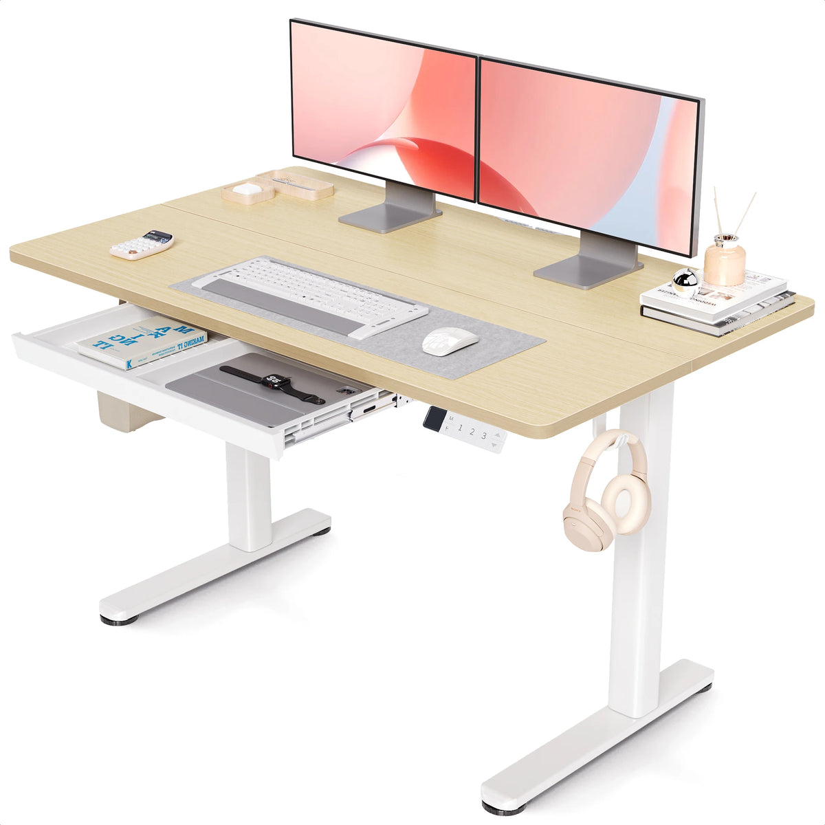 Bureau assis debout avec rangement