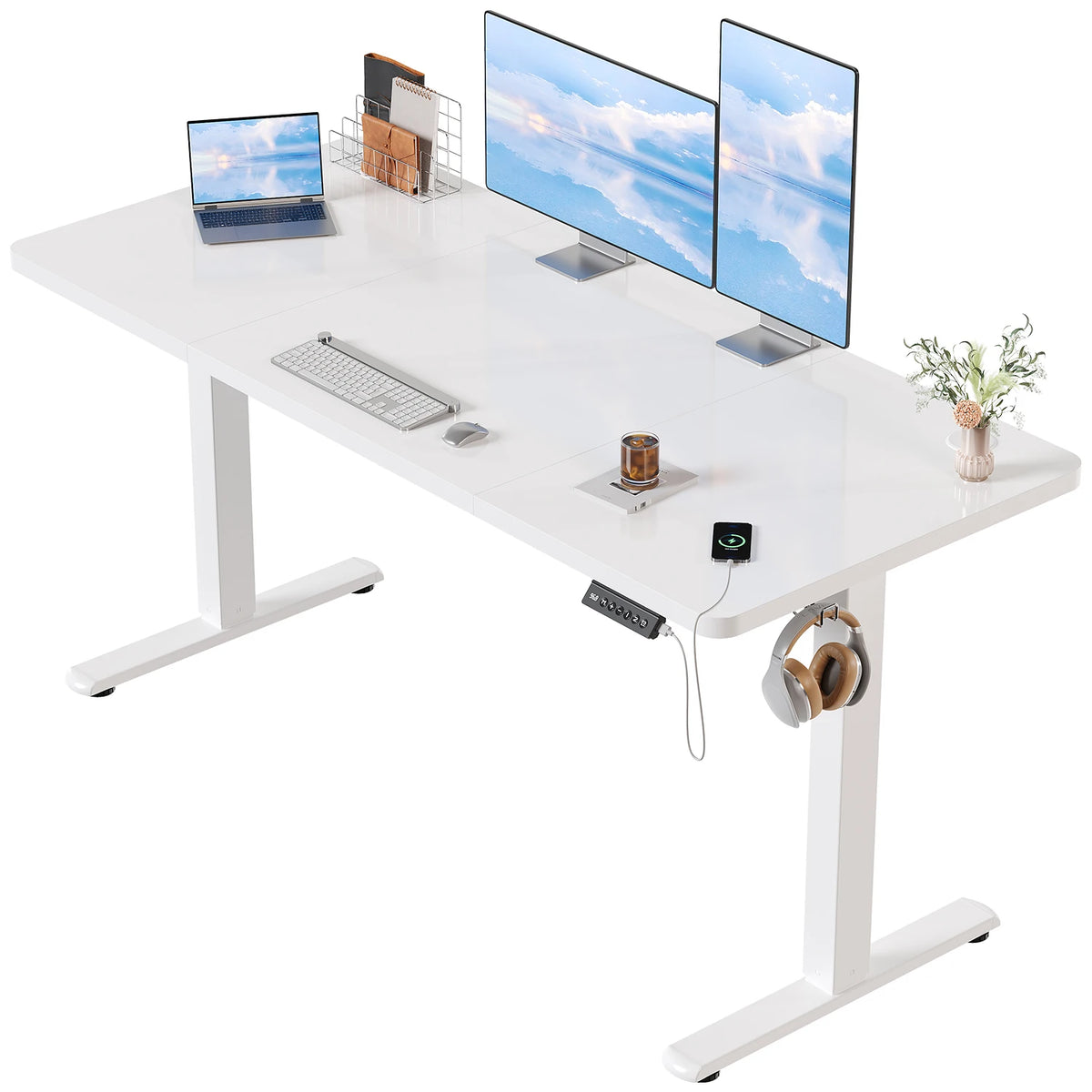 Bureau assis debout Blanc