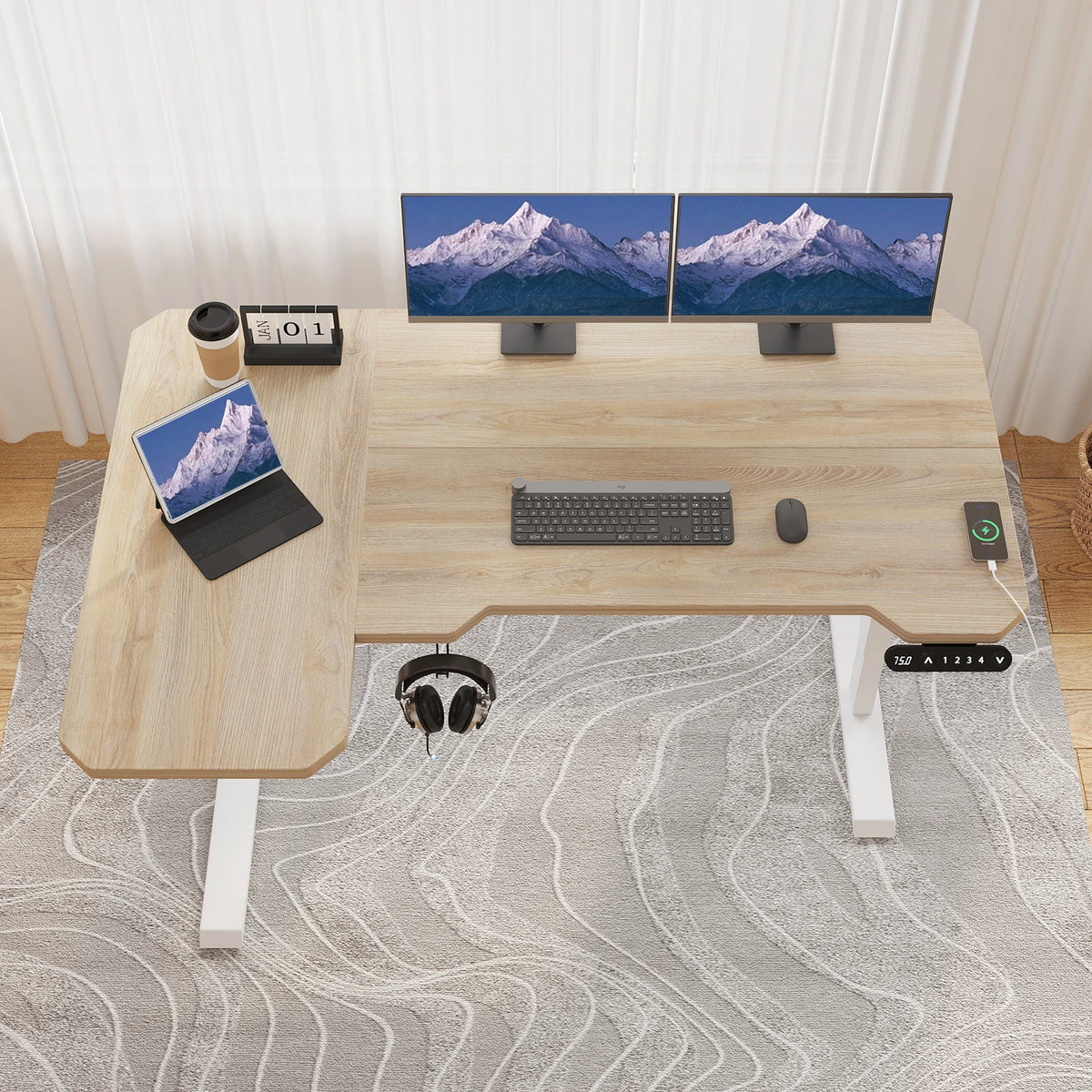 Bureau d'angle assis-debout