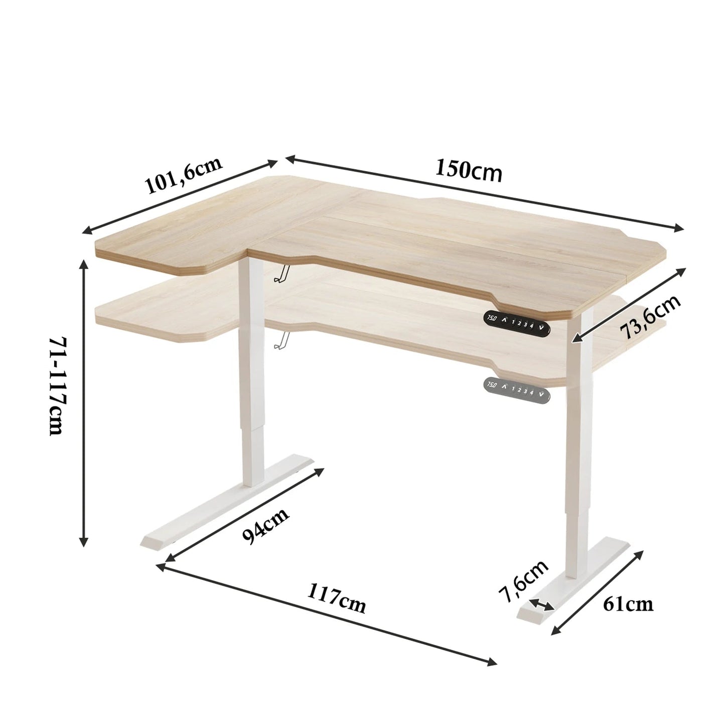 Bureau d'angle assis-debout