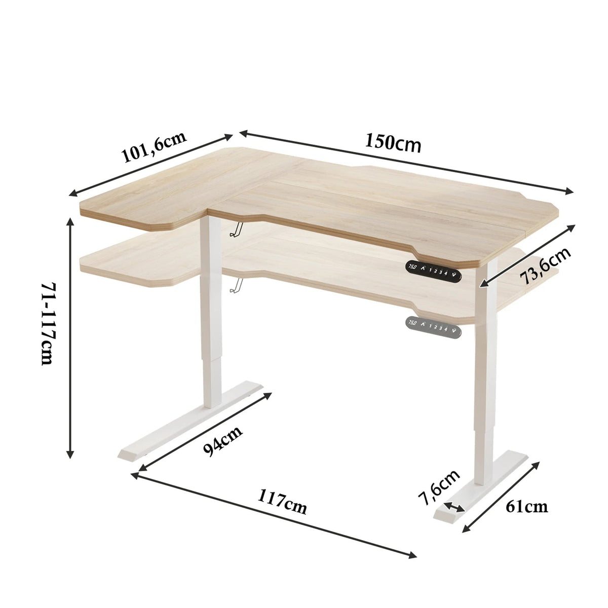 Bureau d'angle assis-debout