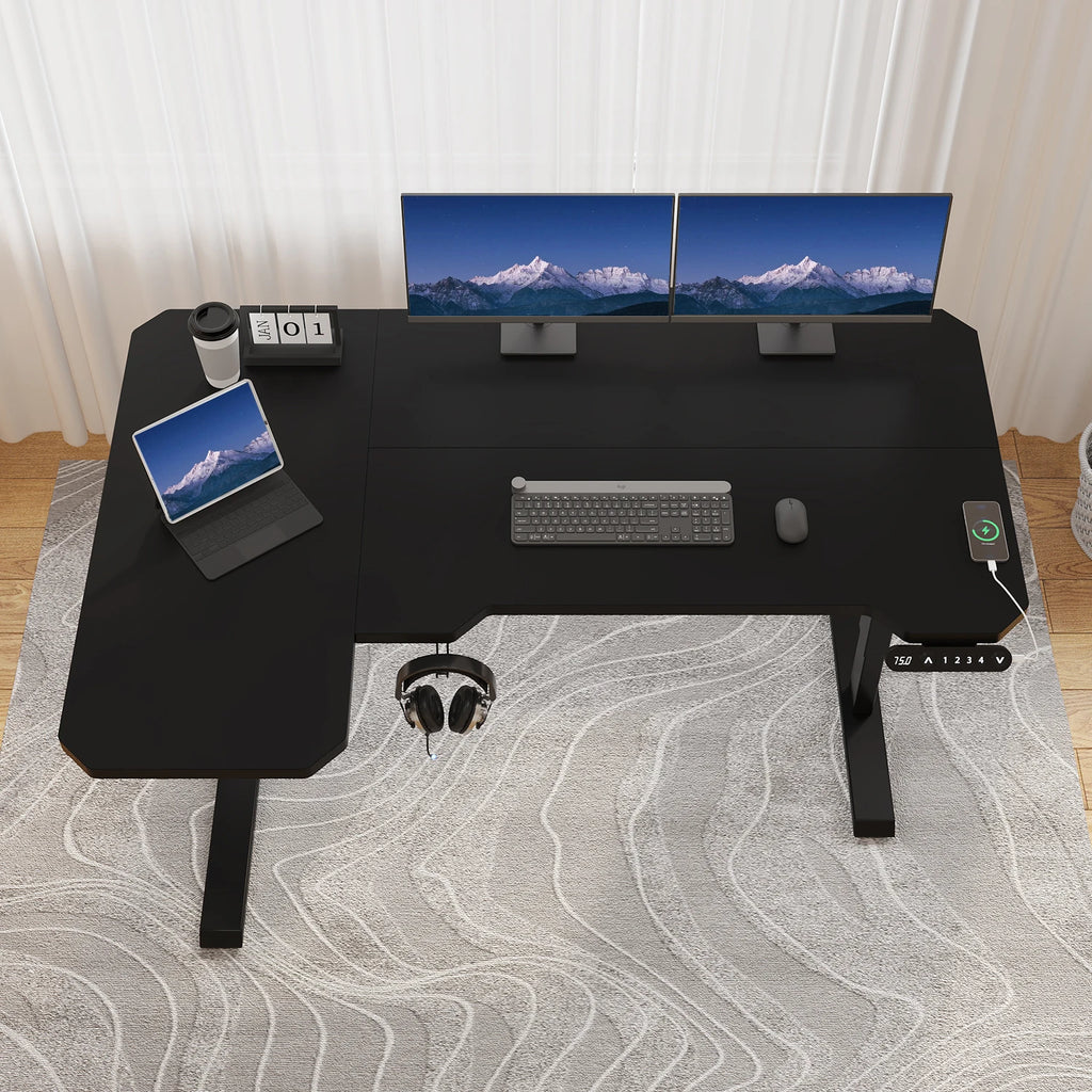 Bureau d'angle assis-debout