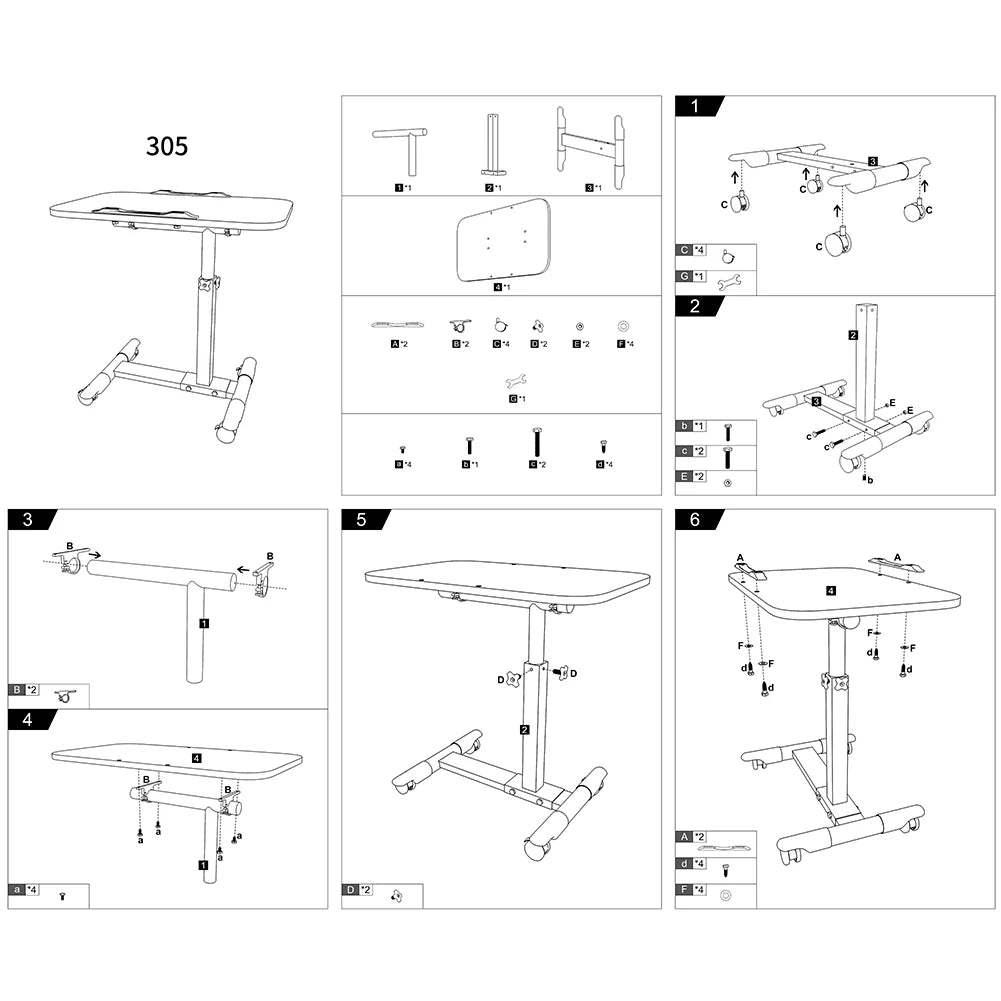 Table de lit roulante