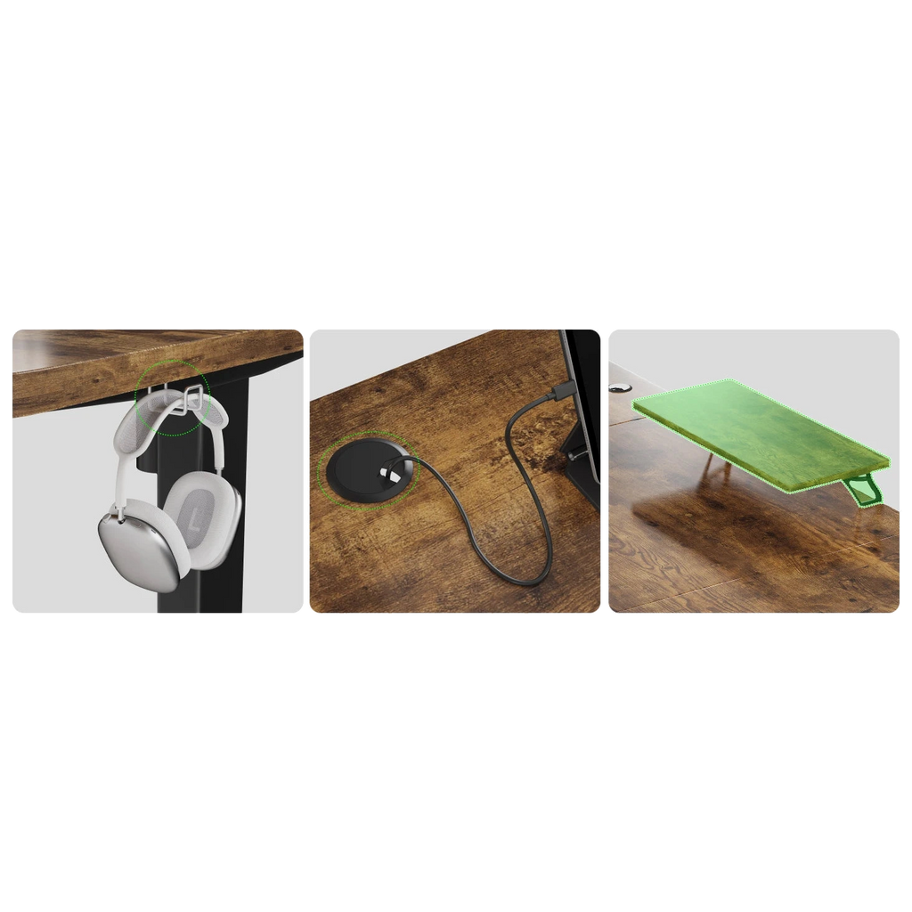 Bureau assis debout 120x60 avec support d'écran