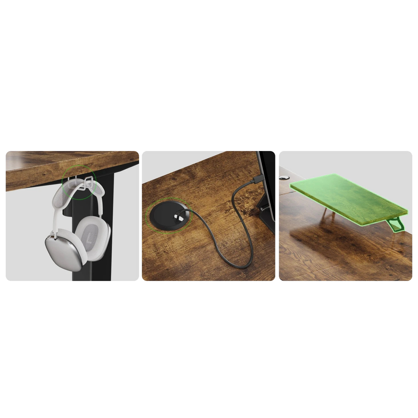 Bureau assis debout 120x60 avec support d'écran