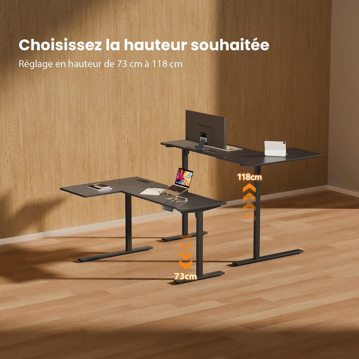 Bureau assis debout angle