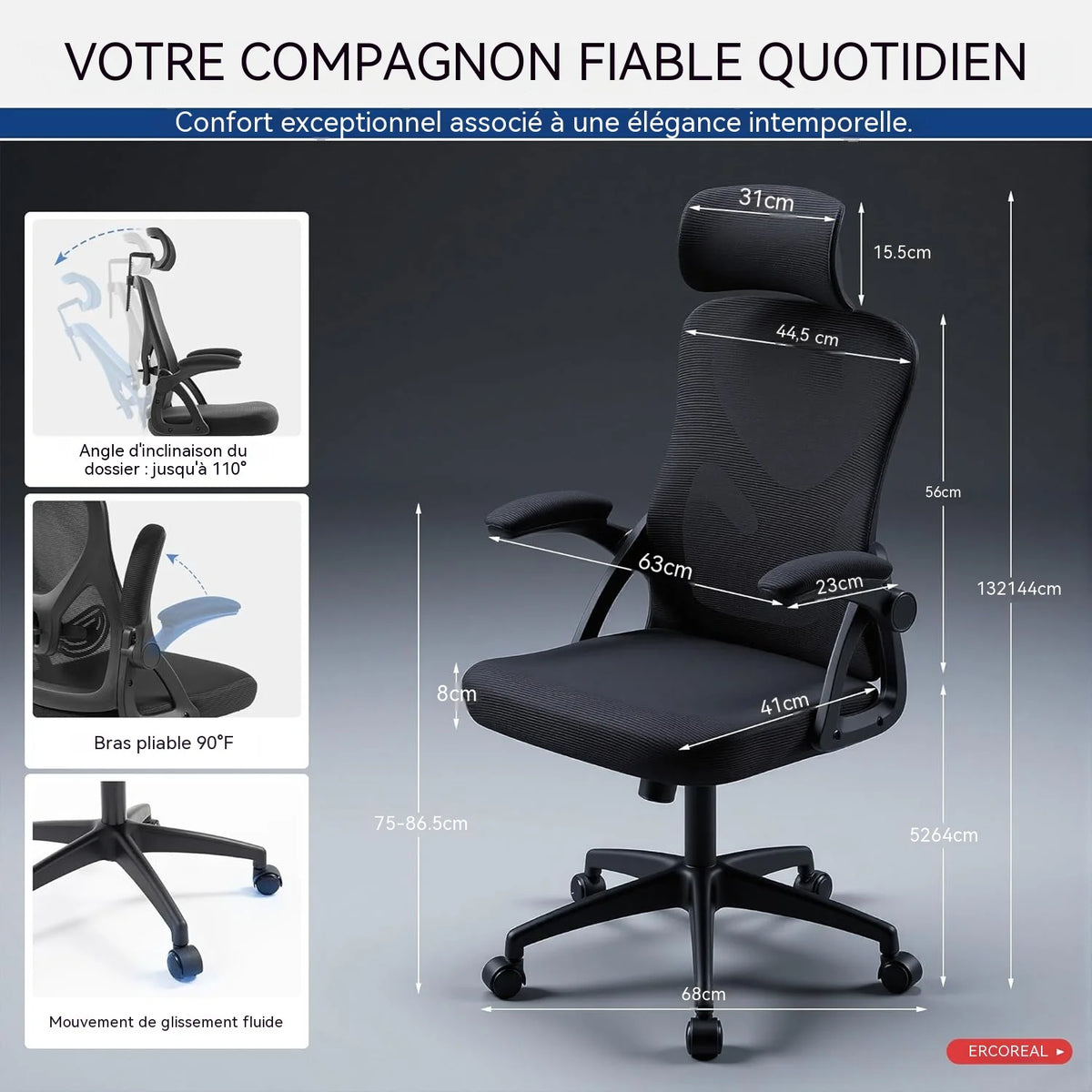 Chaise de bureau ergonomique