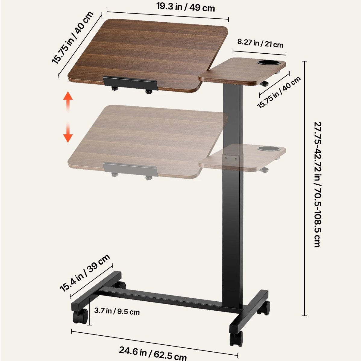 Bureau assis debout pliable