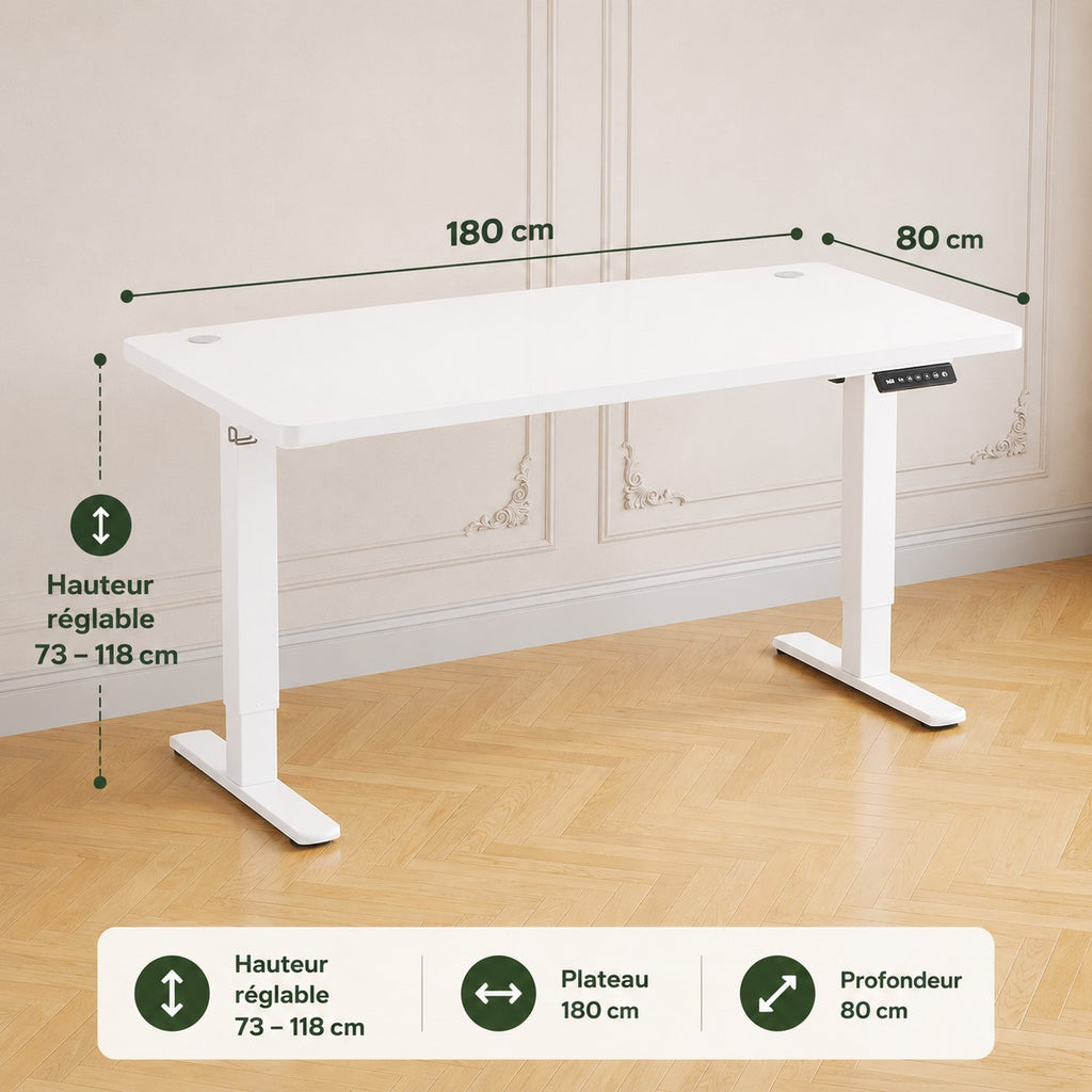 Bureau assis debout 180x80